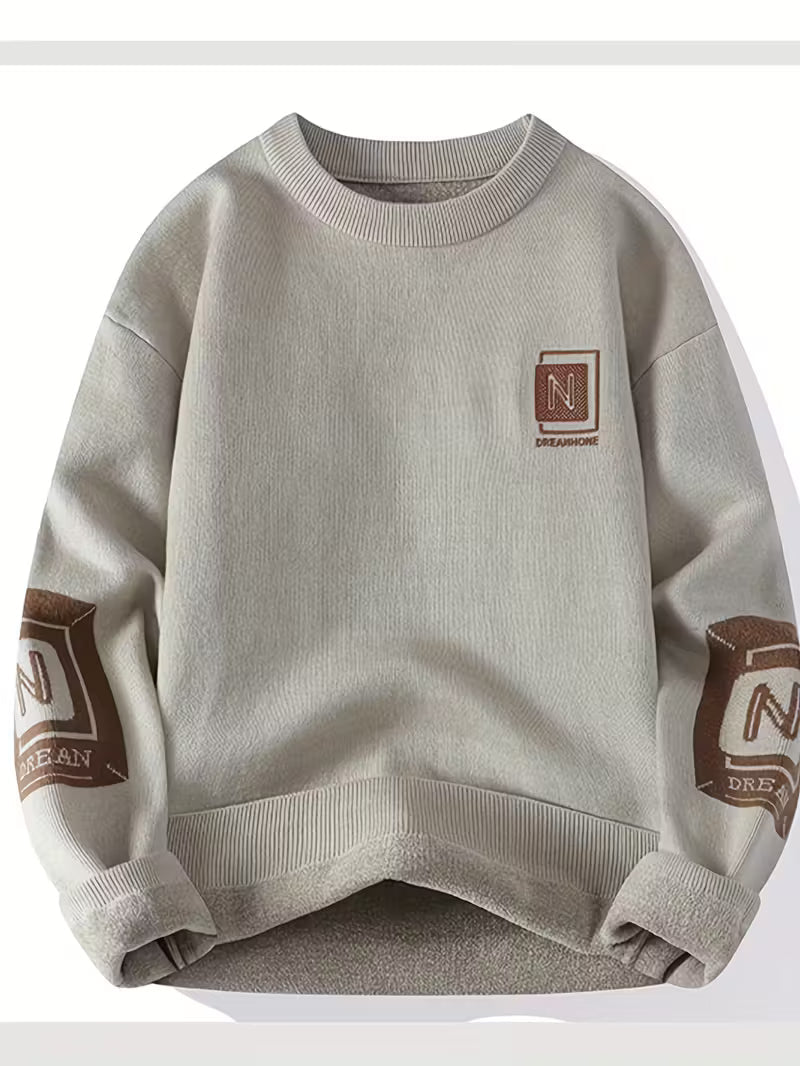 Swebet Vintage Black & White Color Block Sweater – Retro Knit Unisex Pullover